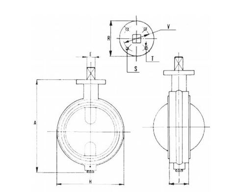Drosselventil DN100 SS304 PN 10-16 AISI 316 Oblaten-150LB